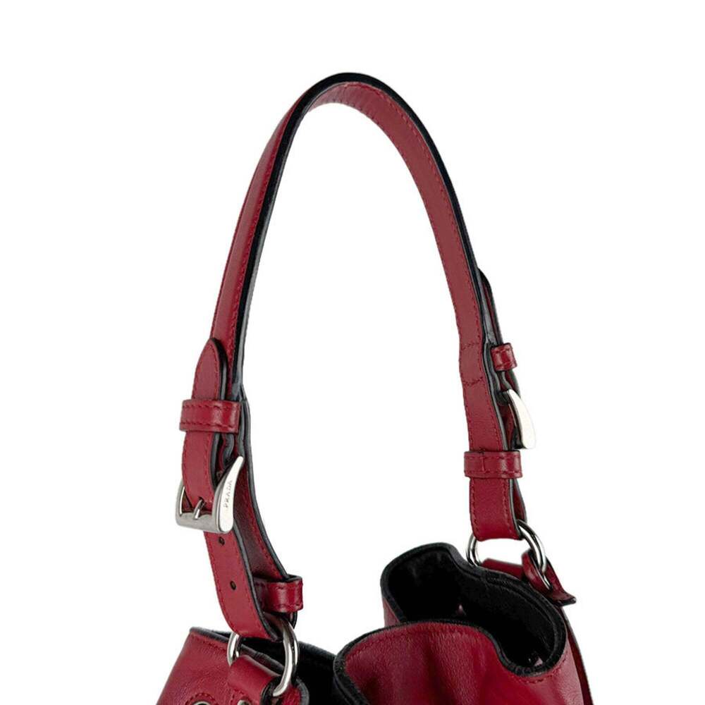 PRADA Red Leather Shoulder Bag - Picture 10 of 14